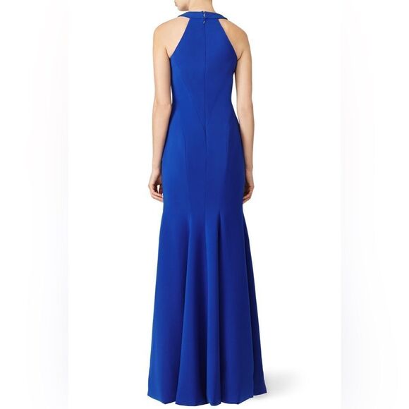 Theia Cobalt Smooth Mermaid Gown - Picture 3 of 14